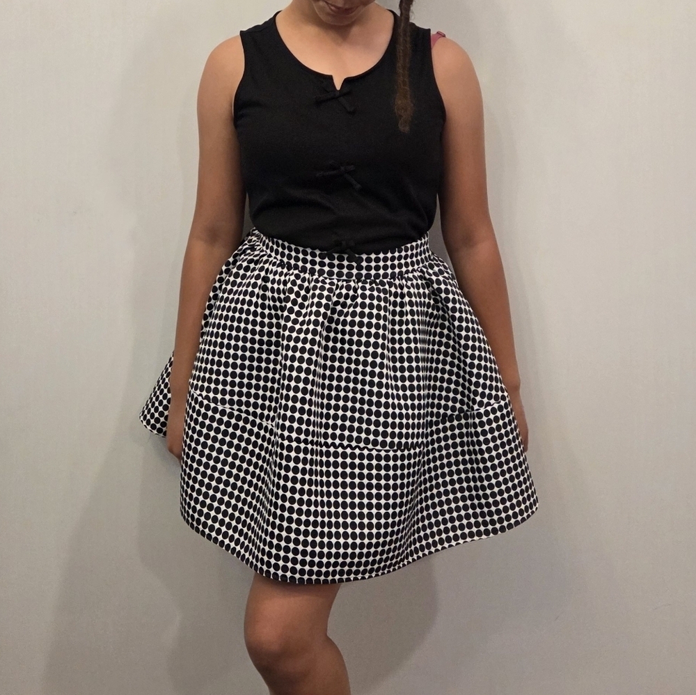 Express Polka Dot Mini Circle Skirt With Pockets Size 2 26" Waist - Picture 5 of 7